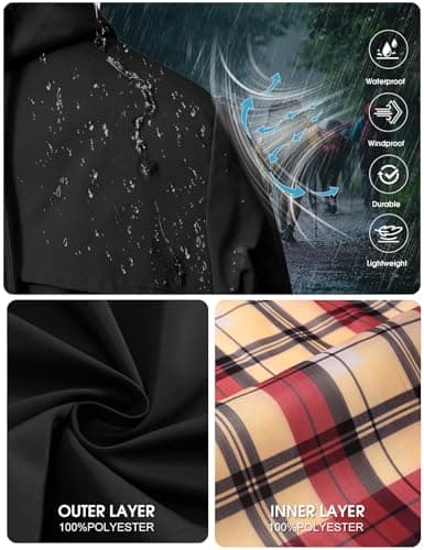 Tuopuda Womens Waterproof Jacket Long Raincoat with Hood for Hiking Travel — view 5