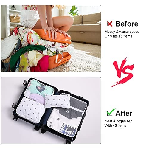 OSDUE Packing Cubes for Suitcase, 8PCS Thickening Travel Organiser Packing Bags Lightweight Travel Accessories Organizers Essentials Clothes Shoes Cosmetics Toiletries Storage Bags — view 4