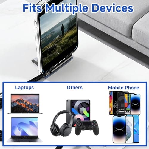 Synclum 2PCS 2-in-1 Invisible USB C Charging Cable with Foldable Stand — view 6