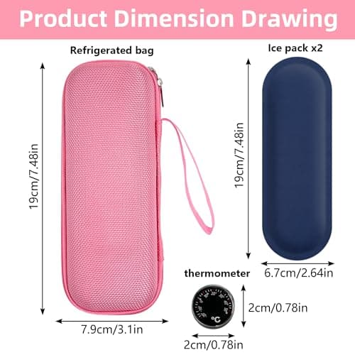 Zeeorymn Insulin Cooler Travel Case with 2 Ice Packs,Portable Diabetic Medication Cooler Organizer Bag,Monjaro Insulin Pen Case for Diabetic Supplies for Diabetic Needles Injection Pen Storage(Pink) — view 2