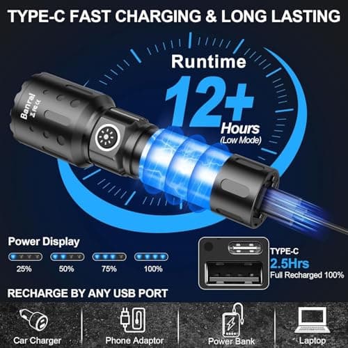 Rechargeable Torch Super Bright LED High Lumens Small Powerful Torches — view 5