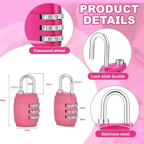 Stylish Rustproof 2pcs 3-Digit Combination Padlock for Suitcases (Black and White) — view 2