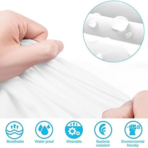 GUKOY Rain Poncho Raincoats, [2 Pack] EVA Reusable Rain Coat Jacket with Hood, Rain Cover Poncho for men and women（White+Grey） — view 4