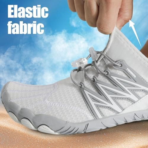 Barefoot Shoes,Quick Dry Water Shoes,Non-Slip Running Shoe Mens Women,Lightweight Beach Shoes with Heel Support for Swim Surf Walking Hiking White — view 4