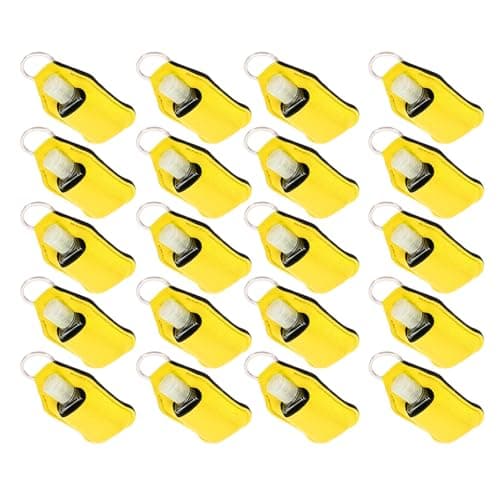 Omquot 20 Pcs Refillable Leak Proof Squeeze Bottle Keychain for Travel Camping with Neoprene Pouches, Yellow, #813 — view 6