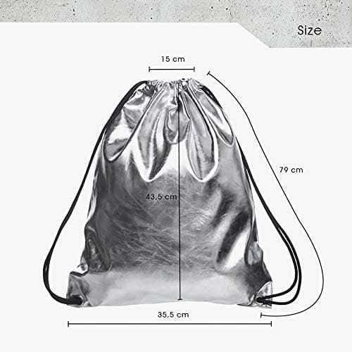 Drawstring Bags for Man Women, Leather Backpack GYM Bag Rucksack Gymsack Outdoor Travel Sports Sackpack for Adults — view 2