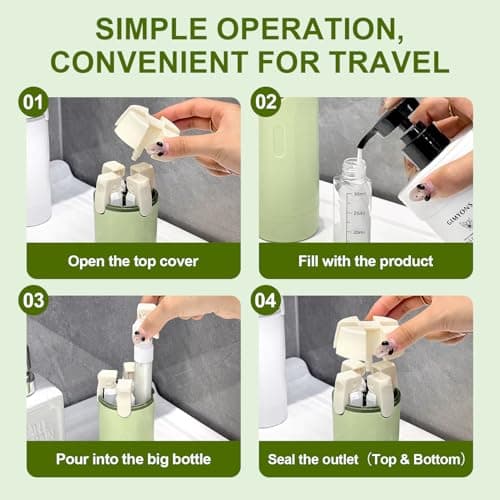 4 in 1 Refillable Travel Dispenser Bottles, Travel Bottles For Toiletries — view 4