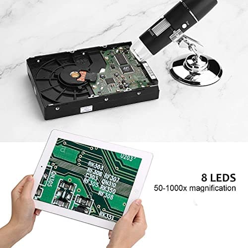 WADEO Wireless Digital Microscope, [1000X] [WiFi/USB] 8 LED Light Portable Handheld Microscope, Compatible with iOS, Android, Smartphone, Tablet — view 5