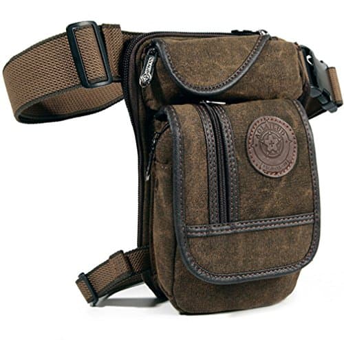 Canvas Drop Leg Bag Hiking Waist Pack for Men Women Travel Outdoor Sports Camping Tactical Motorcycle Riding Cycling Fishing Thigh Fanny Pouch
