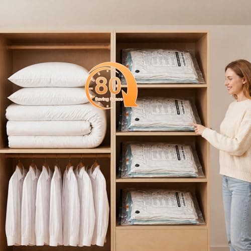 ADTO Vacuum Storage Bags, 10 Pack Extra Large Vacuum Storage Bags with Cordless Electric Pump, Jumbo Vacuum Pack Bags, Space Saver Compression Bags for Clothes Duvets, Bedding, Winter Coats — view 6
