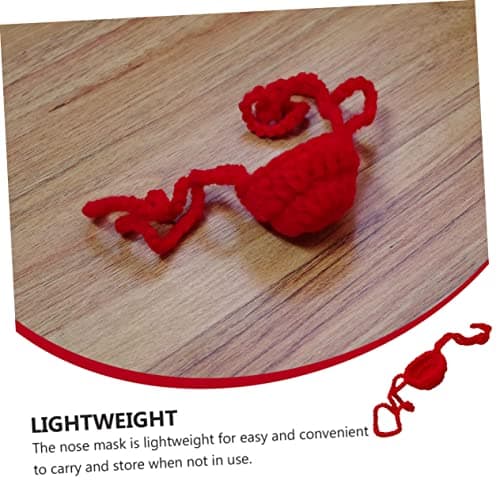 SOLUSTRE Red Woven Wool Nose Guard for Outdoor Travel and Camping, Multi-purpose Nose Cover, Easy to Carry Protective Nasal Cover for Cold Weather and Dust Safety — view 4