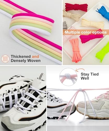 Stepace Round Boot Shoelace, 4.5mm Outdoor Shoe Laces for Walking White 120 — view 3