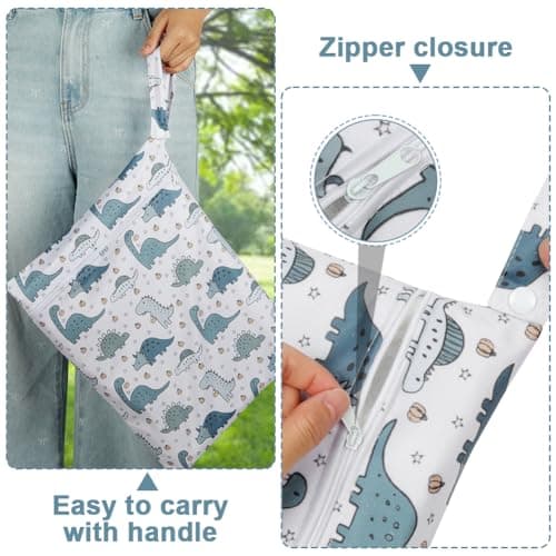 AOOSA 2PCS Wet Bags, Reusable Swimsuit Bags with Handle and Zipper — view 5