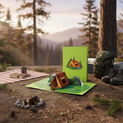 GREETING ART Pop Up Birthday Card for Him,Camping 3D Pop Up Greeting Card, Outdoor Nature Birthday Card, Retirement Card,Thank You Card Outdoors, Camping Card for Husband Dad — view 6