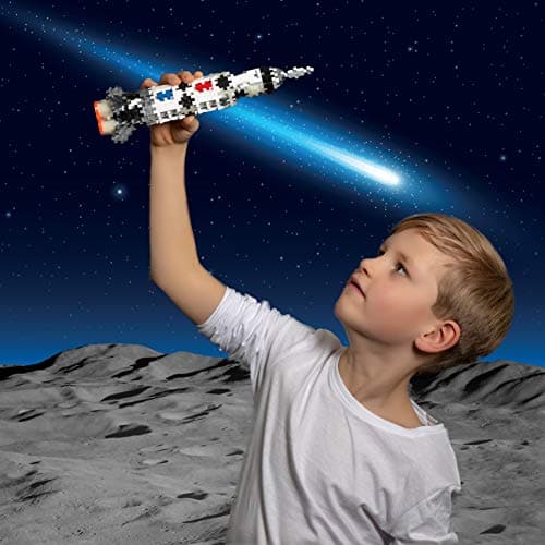PLUS PLUS Building Blocks Toy - Kids Rocket Space Toys, Creative Construction Learning Resources and STEM Play for Home and Travel - Girls and Boys Toys Age 5 Plus, Saturn v Rocket 240 Pieces — view 5