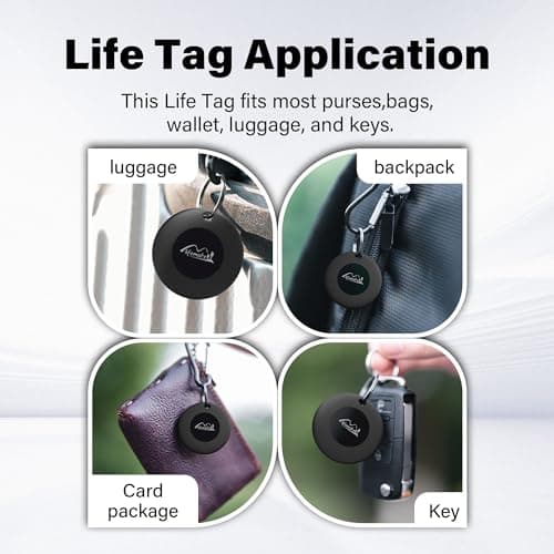 Bluetooth Tracking Tag with Leather Keychain, MFi Certified Key Finder Locator, Luggage Tracker, Works with Find My App iOS Only, Item Finder for Car Keys, Bags, Backpacks, 1-Pack — view 5