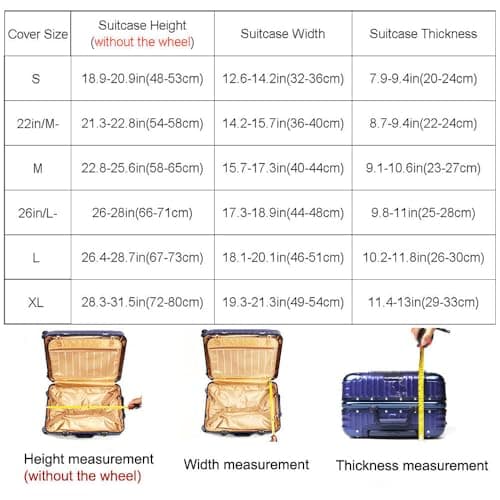 MosaiRudo Thicker Luggage Cover Elastic Suitcase Cover Protector Fits 18-32 Inch Suitcase Travel Accessories (Map, L) — view 3
