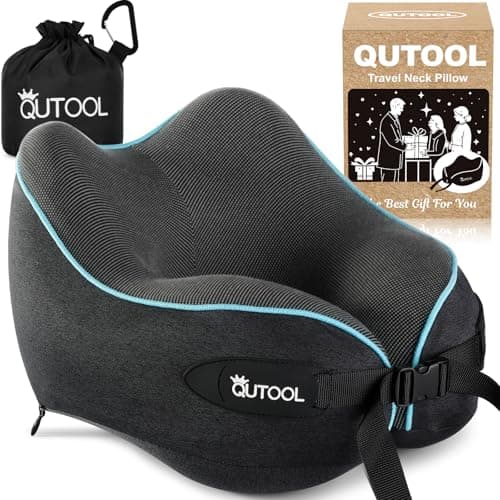 Travel Pillow, Memory Foam Neck Pillow for Travel, 360° Support for Flights