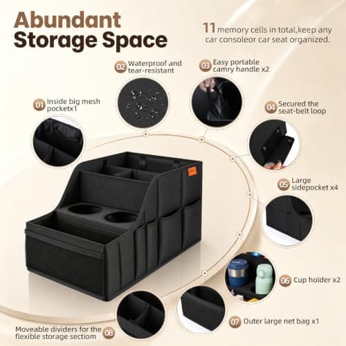 LLPHOACI Car Seat Organiser Van Organiser Front Back Seat Storage — view 6
