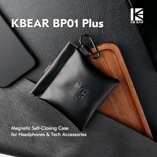 2Pcs KBEAR BP01 Plus Earphone case, Magnetic self closing, Headphone bag, IEM storage case, PU leather, travel Earphone Case for in ear monitors KZ ZS10 Pro, CCA CRA, Earbuds, IEMs Cable, Eartips — view 2