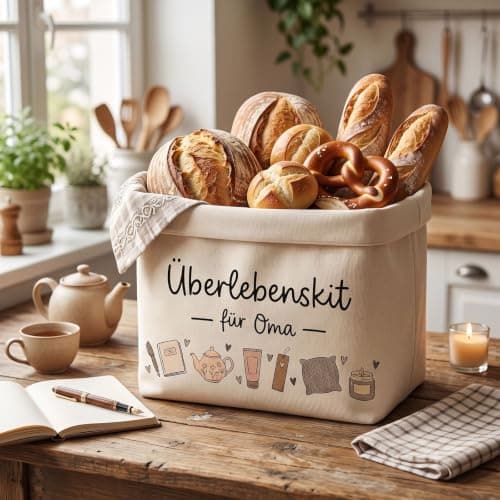 Survival Kit Grandma Gift Bread Basket Birthday Gift for Grandma 1 Piece — view 5
