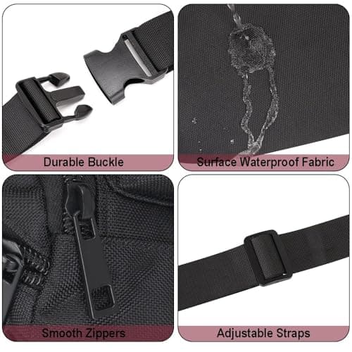Bumbags Waist Fanny Pack Running Belt for Men Women Unisex Bum Bag Adjustable Belt for Outdoors Workout Hiking Gifts for Ladies Boys (Black) — view 5