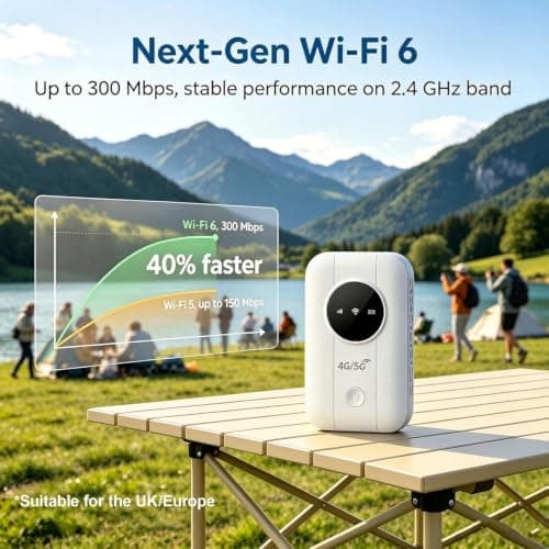 5G Wi-Fi 6 portable router, SIM-free MiFi device, 300Mbps ultra-fast internet, 3000 mAh battery, connects up to 28 devices – the perfect pocket Wi-Fi for travel, remote working and digital nomads-12 — view 3