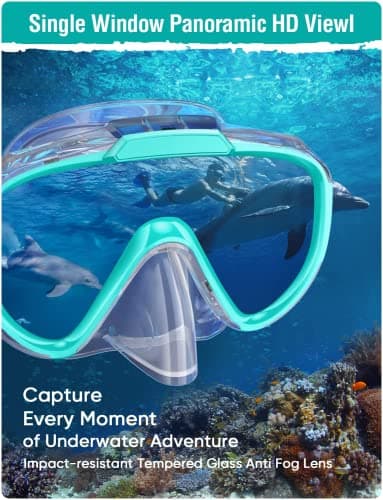 Lealinga Snorkel Set Adult Kid Panoramic View Snorkel Mask with Travel Bag — view 4
