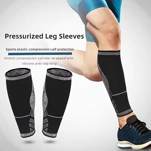 Atan Elastic Calf Compression Sleeve for Men & Women | Footless Medical Compression Socks | Ventilation Calf Brace for Pain Relief, Sports Recovery, Cycling, Travelling, Gym Calf Guards (S) — view 5