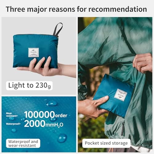 Naturehike 25L Packable Backpack - 230g Ultra Lightweight Foldable Daypack, PU2000mm Waterproof 30D Nylon Compact Hiking Rucksack for Travel, Cycling & Hiking(Blue) — view 4