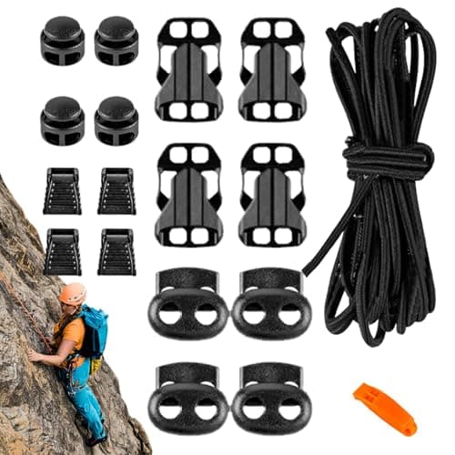 Backpack Elastic Rope Buckle | Outdoor Daypack Expansion Elastic Rope with Buckle - Increased Storage Capacity, Backpack Accessories, 18-Piece Set for Trekking, Outdoors, Climbing — view 6