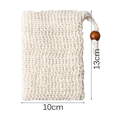 5 Pack Sisal Soap Bags With Drawstring, Exfoliating Soap Saver Pouches — view 3