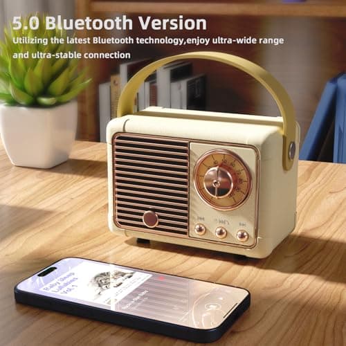 Bluetooth Speaker Gifts for Girls,Teenage,Women Vintage Room Decor Beige — view 3