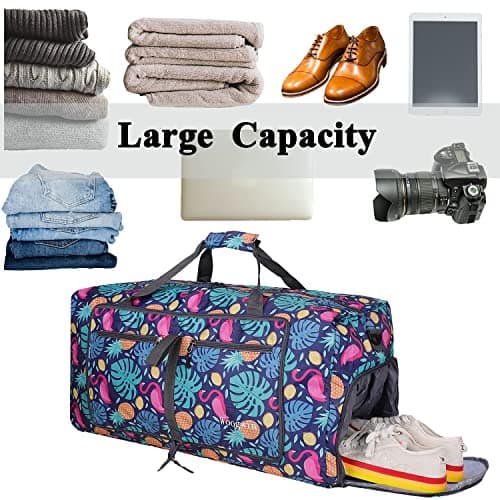 ehsbuy 60L Foldable Travel Duffle Bags for Men Women Large Holdall Waterproof Overnight Weekend Bags for Gym Luggage — view 5
