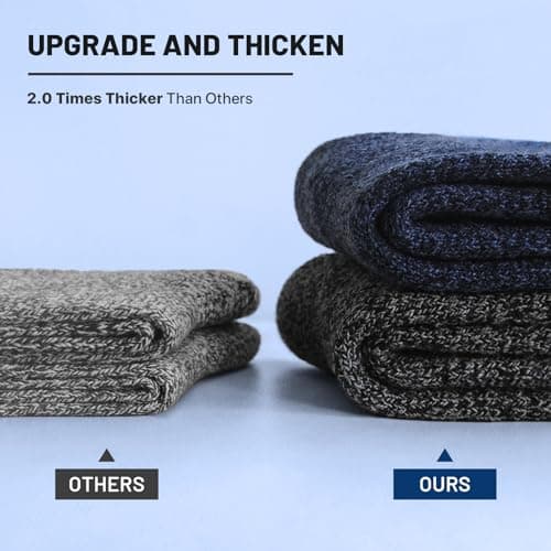 SIMIYA Merino Wool Socks for Men, Winter Thick Hiking Socks — view 5