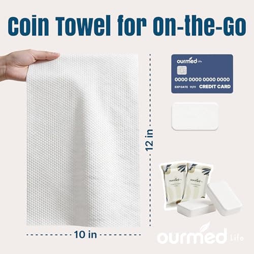 Ourmed Life Compressed Towel, Disposable Washcloths, 12 x 10 In, 112 Count — view 2
