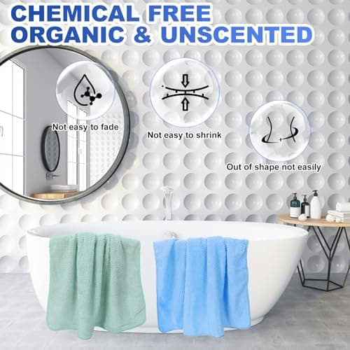 16 Pack Large Microfiber Bath Towels Bulk, 70 x 140 cm Quick Dry Towel Set — view 3
