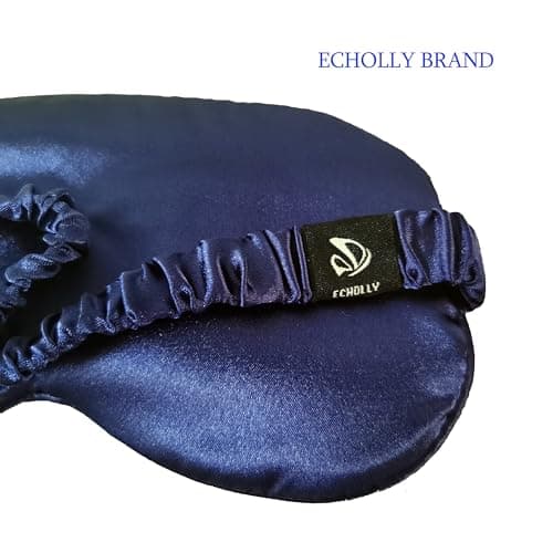 Sleep Mask 100% Mulberry Silk Eye Mask, Blinder for Total Blackout & Zero Pressure,Eye Mask for Sleeping with Travel Pouch & 2 Ear Plugs for Side Sleepers, Men & Women(Blue) — view 4
