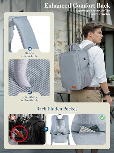 Lossga For Ryanair Cabin Bags 40x30x20 Underseat Anti Theft Carry-ons, Travel Backpack Cabin Size Hand Luggage Bag with Water Bottle Holder — view 6
