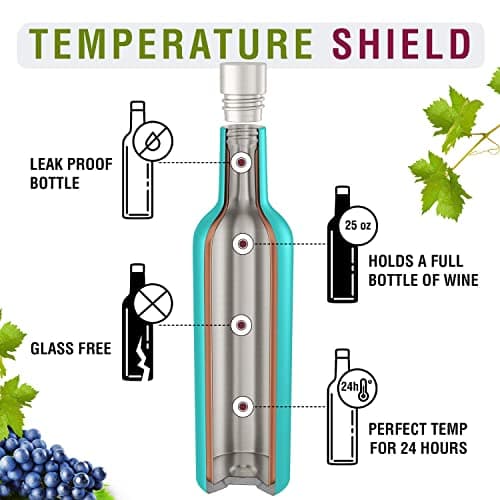 CHILLOUT LIFE Stainless Steel Wine Tumblers 2 Pack 12 oz & 1 Insulated Wine Bottle - Double Wall Vacuum Insulated Wine Cups with Lids and Straws Set - Carrara Marble — view 3