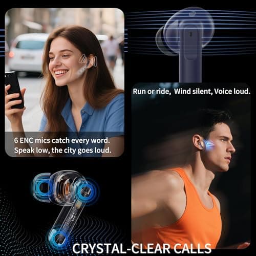 Wireless Ear buds 6-Mic Noise Canceling Large Dual LED Display 48H Playtime — view 4