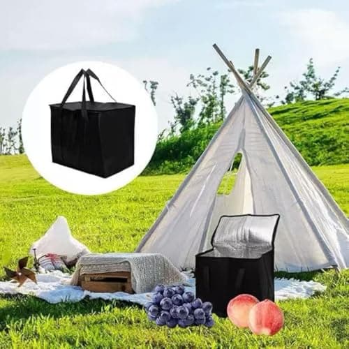 30L Cooler Bag, Insulation Shopping Bags, Food Delivery Bag, Large Insulated Lunch Bags with Zipper, Thermal Picnic Cool Bag for Camping, BBQ, Beach & Outdoor –Foldable & Portable — view 6
