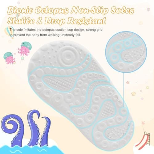 JIASUQI Baby Shoes Breathable Baby First Walking Shoes Wide Infant Sneakers Lightweight Barefoot Toddler Shoes(Colorful 128,12-18Months) — view 6
