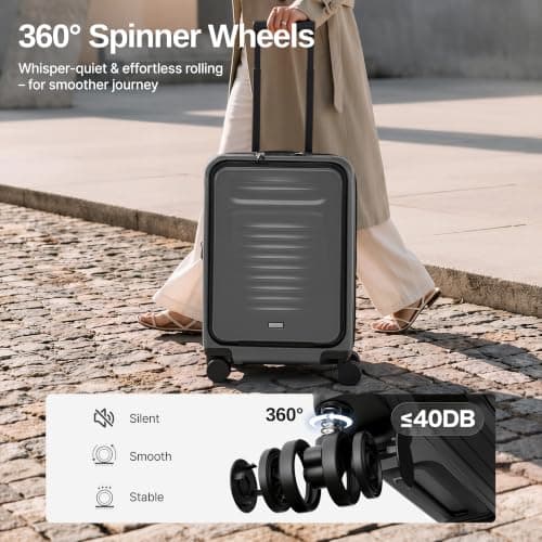 COOLIFE Cabin Suitcase with Laptop Compartment, Expandable Layer 56x40x25cm — view 5