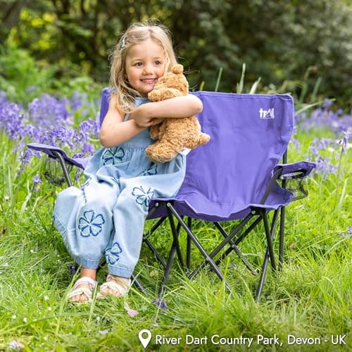 Trail Condor Kids Double Camping Chair, 2 Seater, Purple — view 2