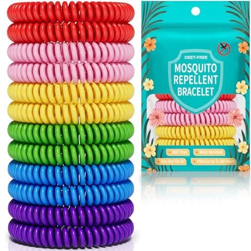 Asddage Mosquito Repellent Bracelet 12 Pack, DEET-Free, Natural Plant Oil