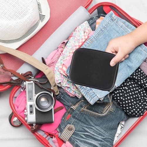 Ipetboom Back to School Hard Drive Carry Case and Data Cable Organizer Made of Sturdy Eva Material Protective Zipper Design, Portable Organizer for USB Cables and Tablets during Business Black — view 4