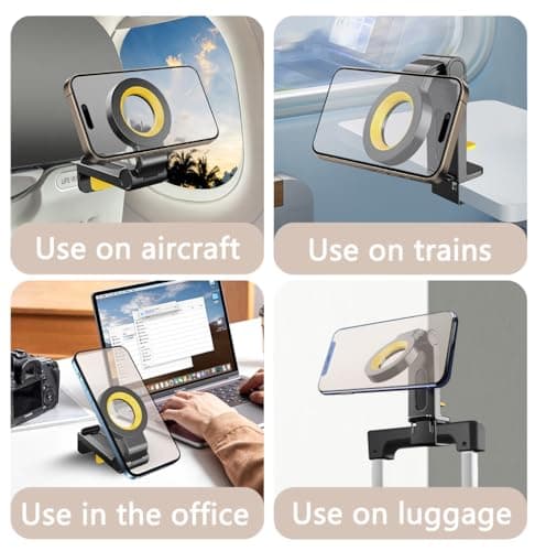 Kuyotine Airplane Phone Holder, Travel Magnetic Rotatable Phone Mount — view 6