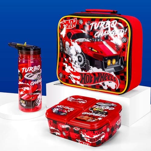 Hot Wheels Kids Lunch Box Set – School & Travel Snack Boxes Set of 3 — view 2