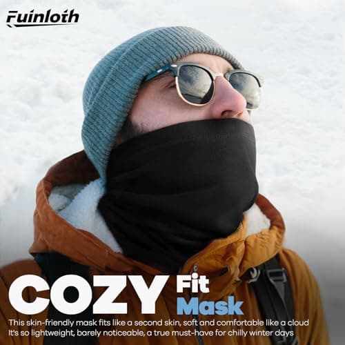 fuinloth 2 Pack Neck Warmer, Winter Fleece Neck Gaiter Scarf for Men/Women — view 3